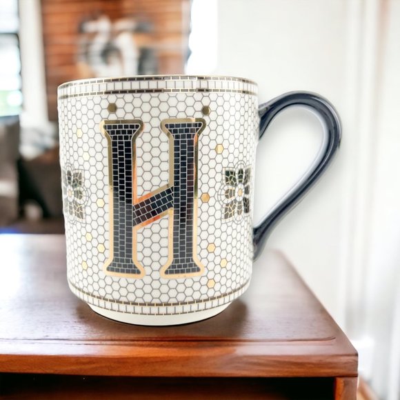 Anthropologie Other - Anthropologie Bistro Margot Mosaic Tile Mug Initial H